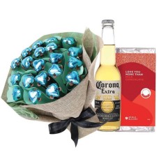 Aqua Love & Beer Valentine Posy